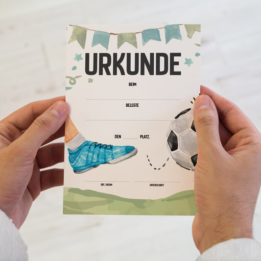Volltreffer, Fußball Urkunde A5, 400 g/m²