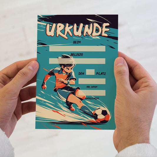 Angriff, Fußball Urkunde A5, 400 g/m²