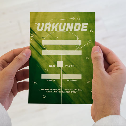 Spielfeld, Fußball Urkunde A5, 400 g/m²