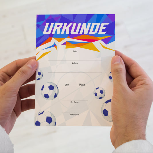 Spielbeginn, Fußball Urkunde A5, 400 g/m²