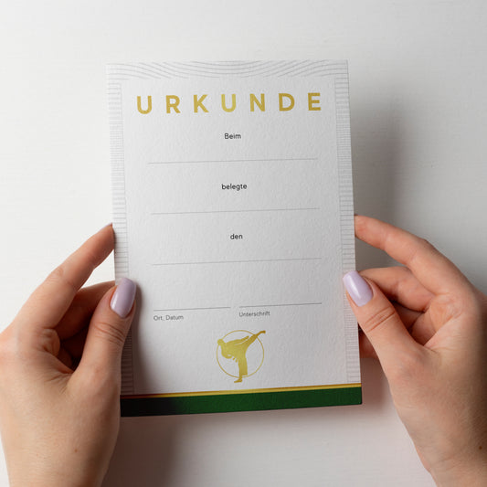 Seitenlinie Taekwondo, Urkunde A5, 400 g/m²